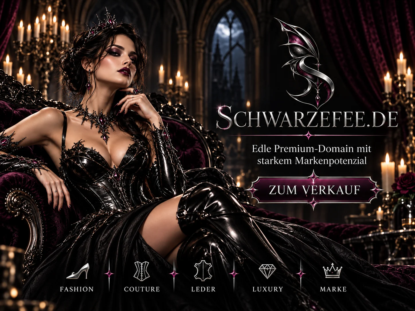 schwarzefee.de – edles Gothic-Luxusmotiv, Premium-Domain zum Verkauf